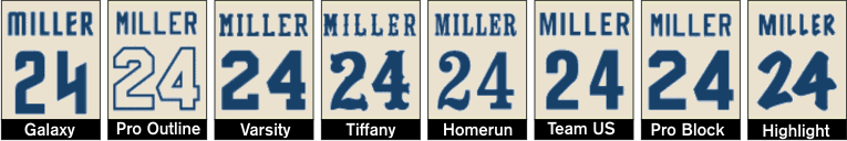 Samples of our number styles